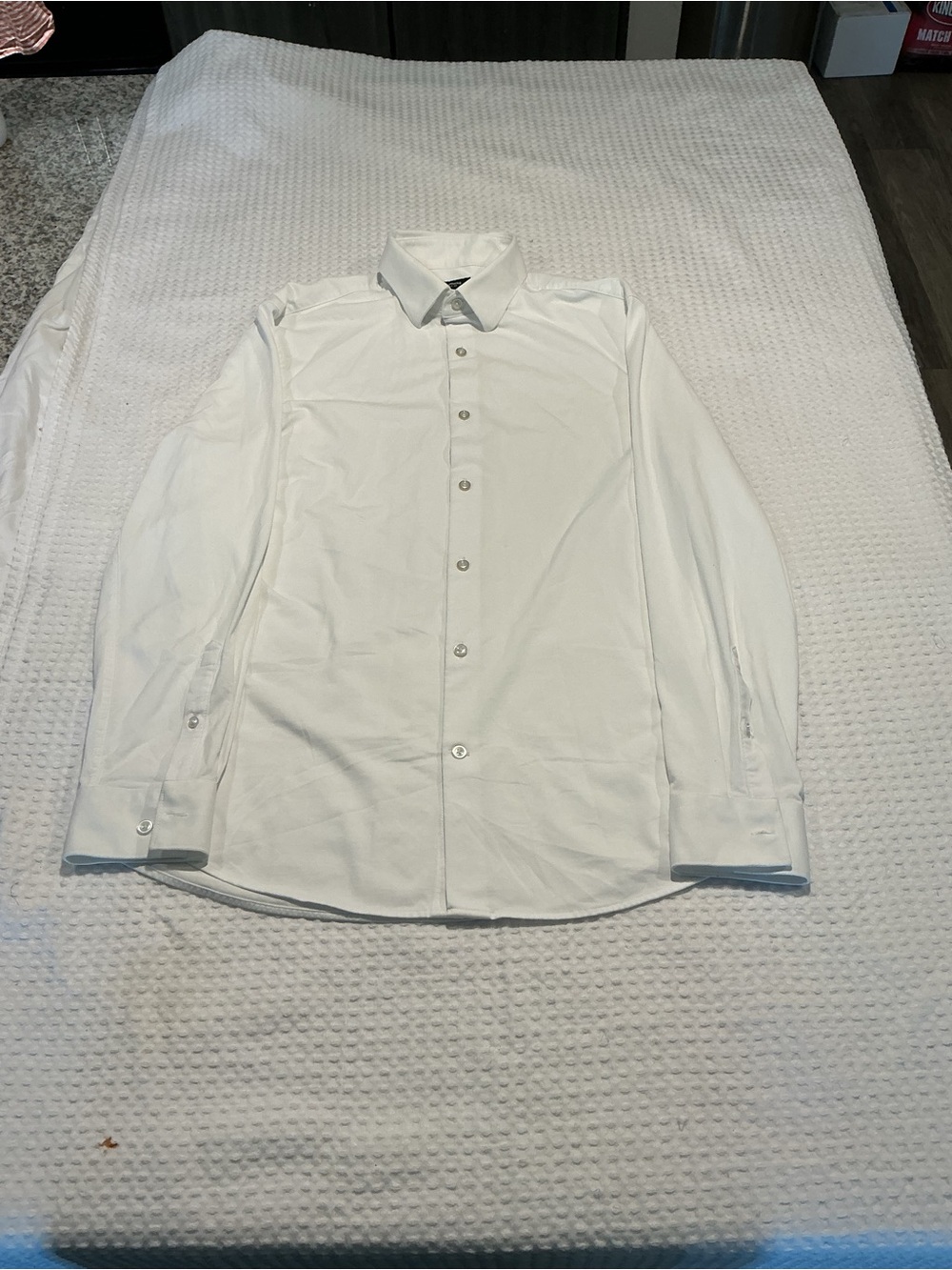 Express Men's White Button-Down Dress Shirt